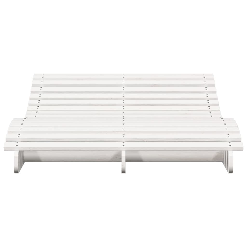 vidaXL Șezlong, alb, 205x110x31,5 cm, lemn masiv de pin