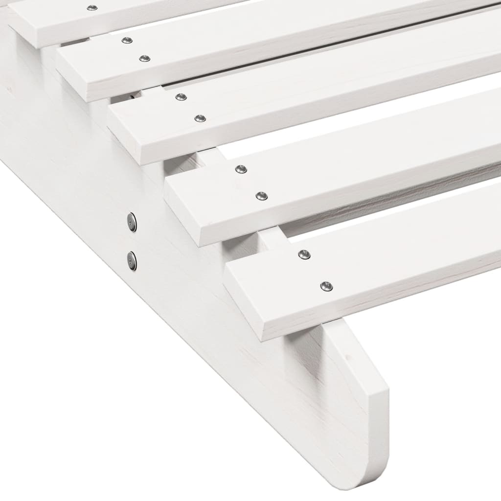 vidaXL Șezlong, alb, 205x110x31,5 cm, lemn masiv de pin