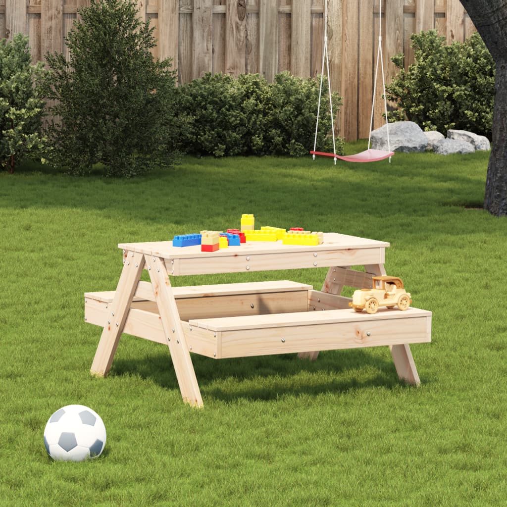 vidaXL Masă de picnic pentru copii, 88x97x52 cm, lemn masiv de pin