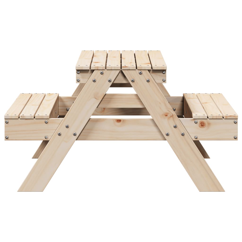 vidaXL Masă de picnic pentru copii, 88x97x52 cm, lemn masiv de pin