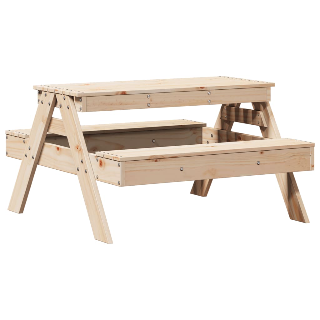 vidaXL Masă de picnic pentru copii, 88x97x52 cm, lemn masiv de pin