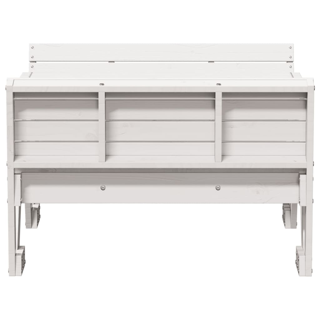 vidaXL Masă de picnic pentru copii alb 88x122x58 cm, lemn masiv de pin
