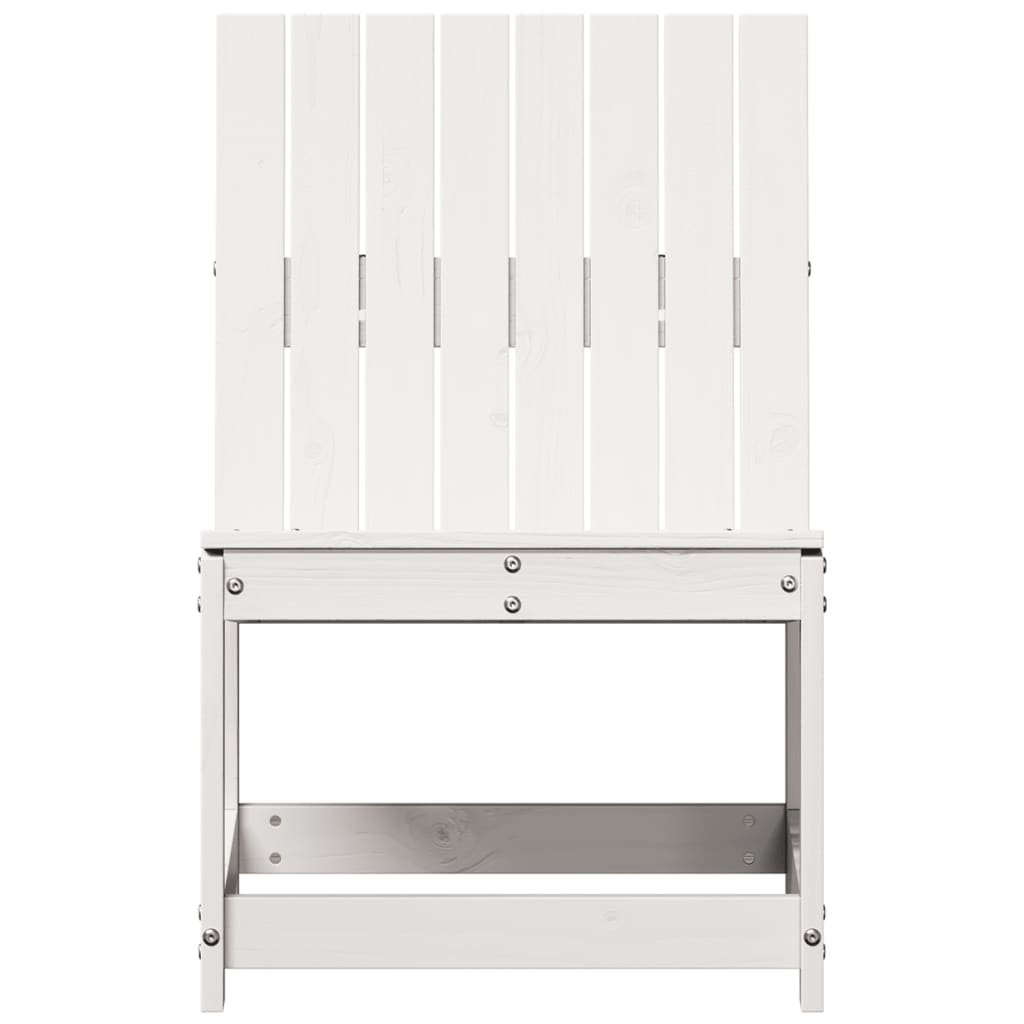 vidaXL Scaun de grădină, alb, 50,5x55x77 cm, lemn masiv de pin vidaXL Scaun de grădină, alb, 50,5x55x77 cm, lemn masiv de pin