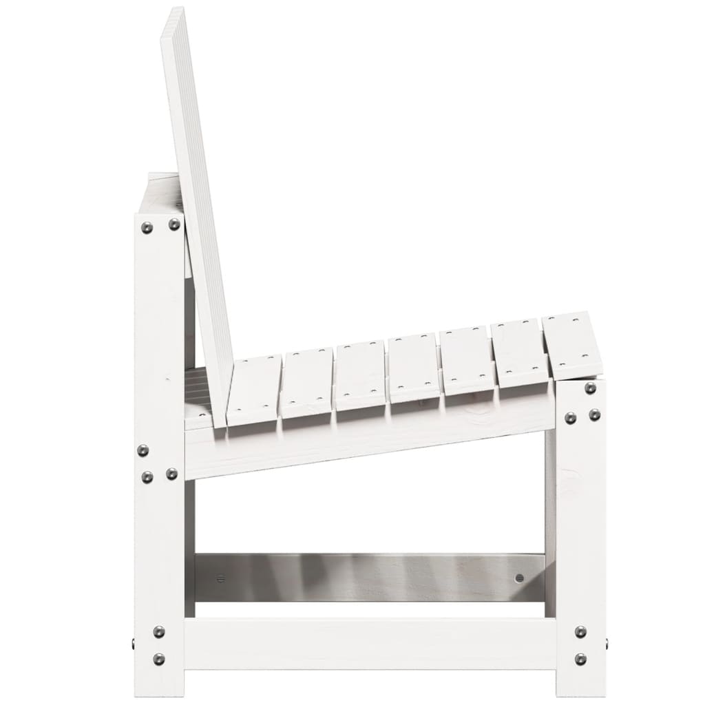 vidaXL Set mobilier de grădină, 3 piese, alb, lemn masiv de pin