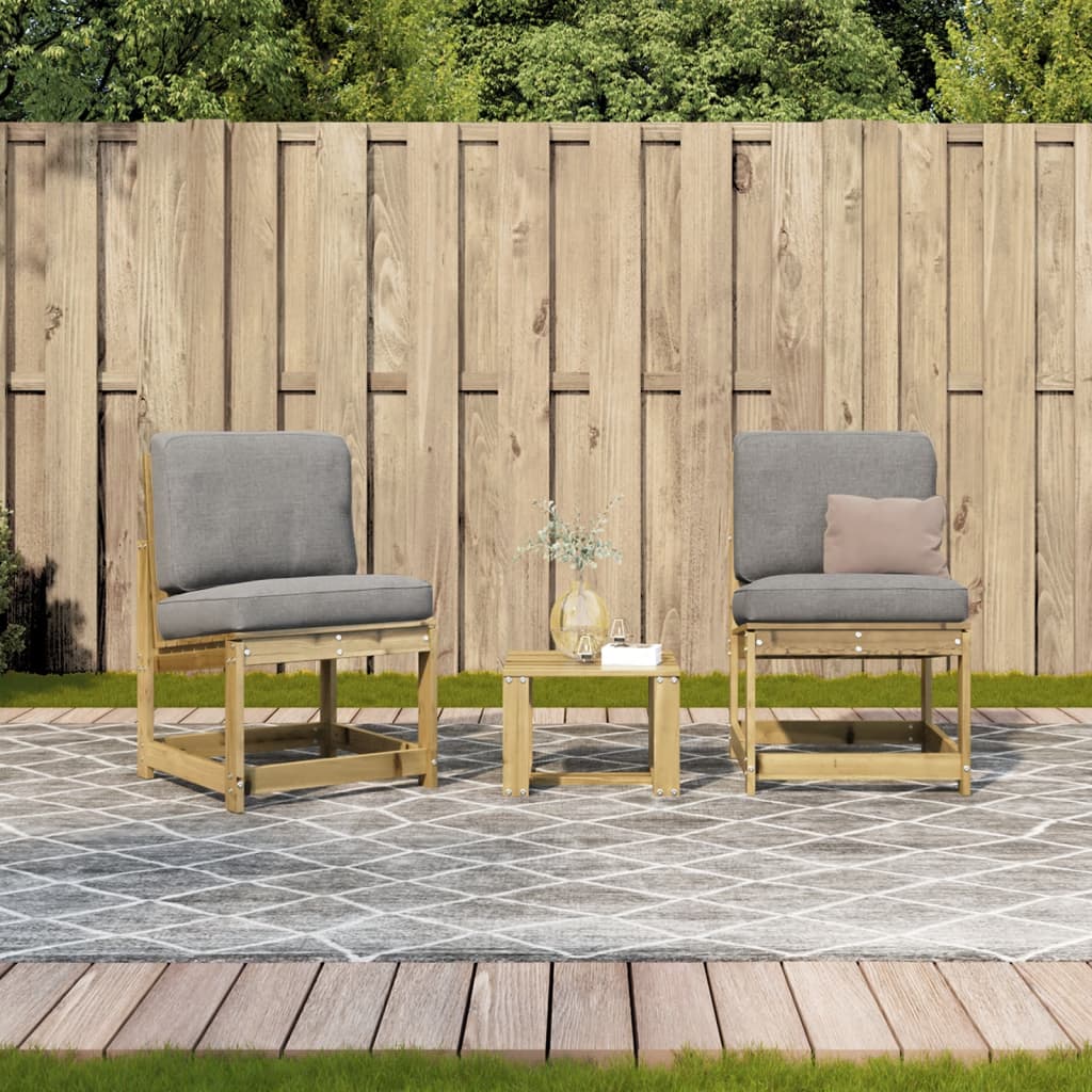 vidaXL Set mobilier de grădină, 3 piese, lemn de pin impregnat