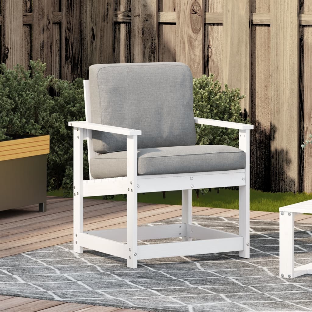 vidaXL Scaun de grădină, alb, 62x56x77 cm, lemn masiv de pin vidaXL Scaun de grădină, alb, 62x56x77 cm, lemn masiv de pin