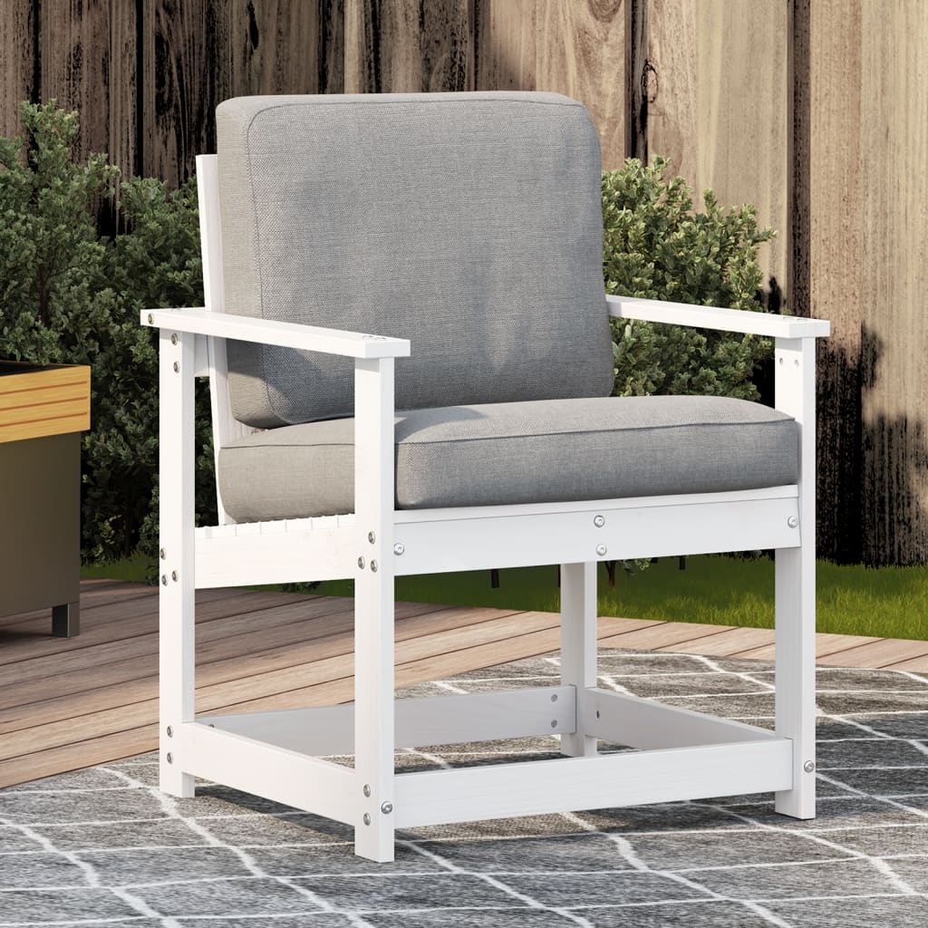 vidaXL Scaun de grădină, alb, 62x56x77 cm, lemn masiv de pin vidaXL Scaun de grădină, alb, 62x56x77 cm, lemn masiv de pin