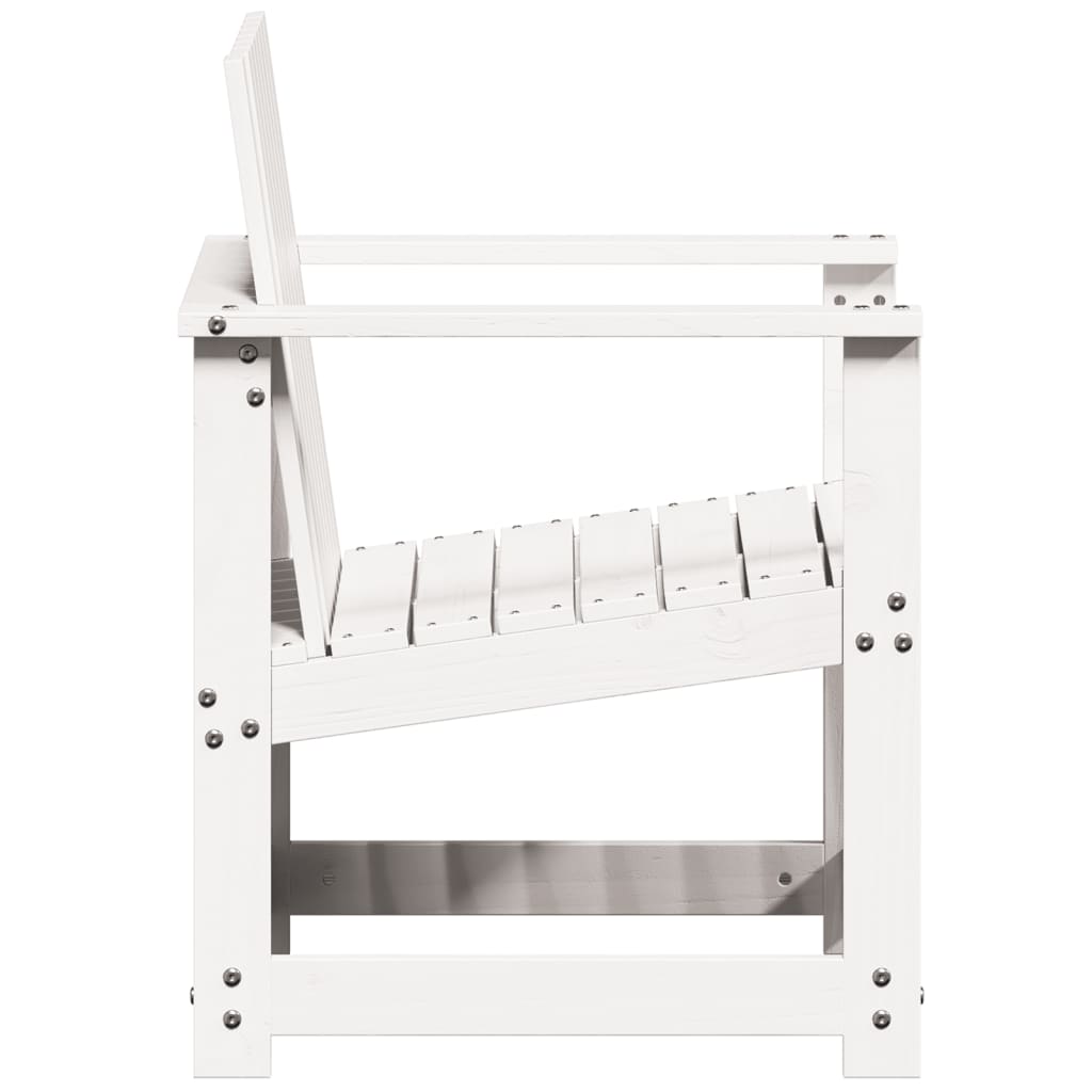 vidaXL Set mobilier de grădină, 3 piese, alb, lemn masiv de pin