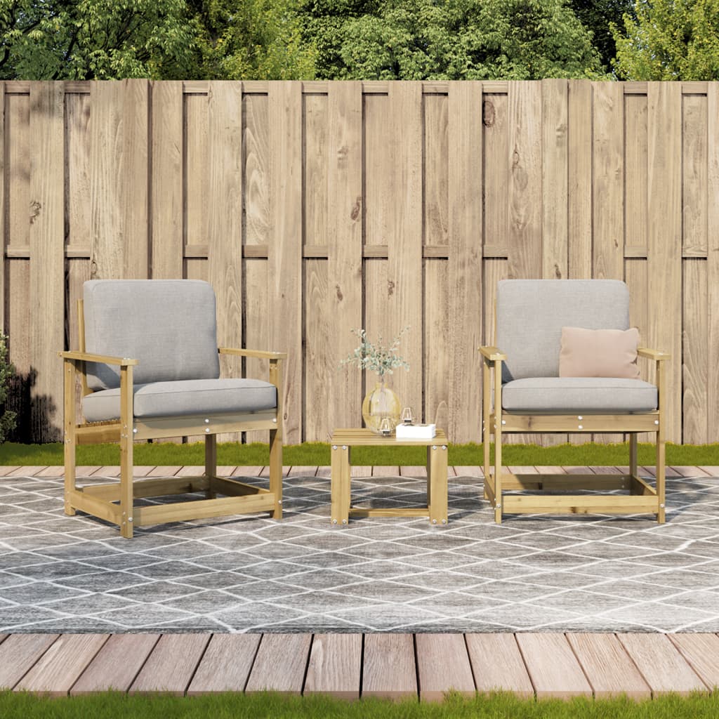 vidaXL Set mobilier de grădină, 3 piese, lemn de pin impregnat