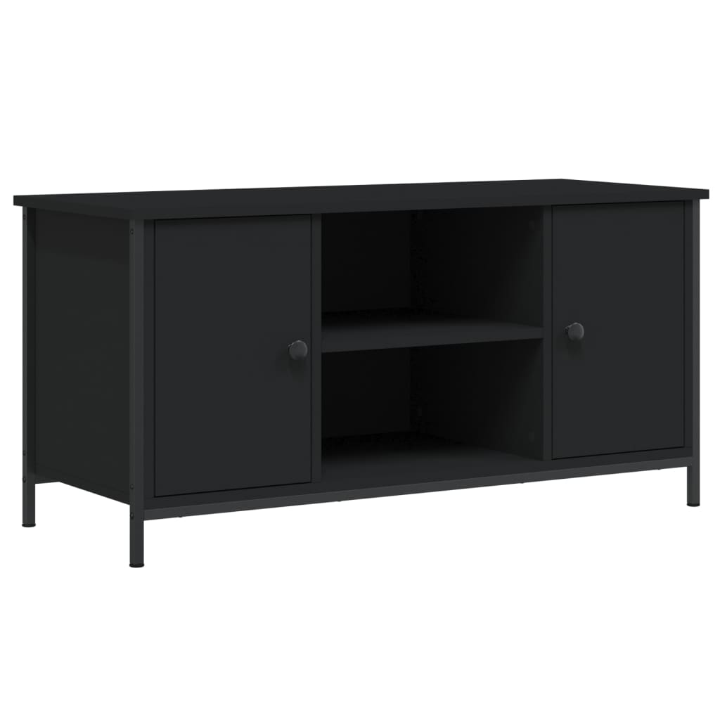 vidaXL Comodă TV, negru, 100x40x50 cm, lemn prelucrat