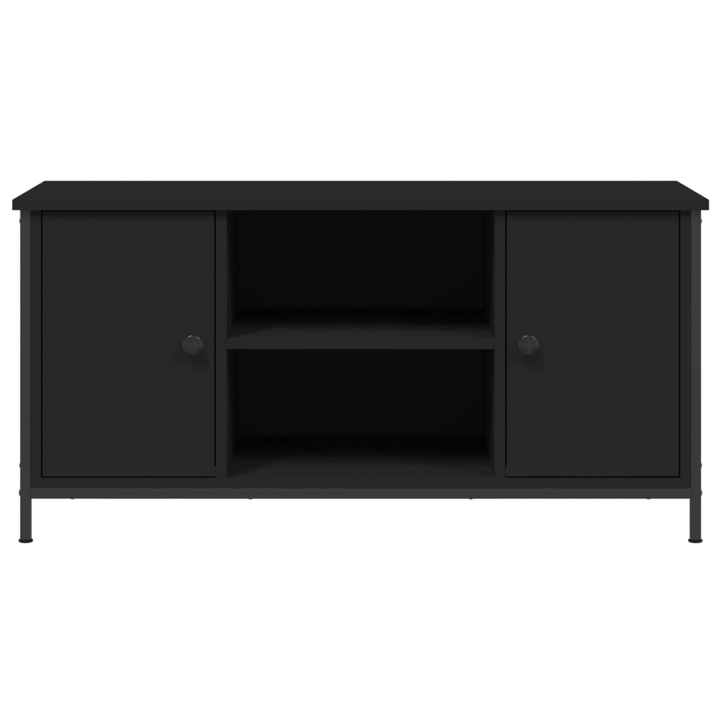 vidaXL Comodă TV, negru, 100x40x50 cm, lemn prelucrat