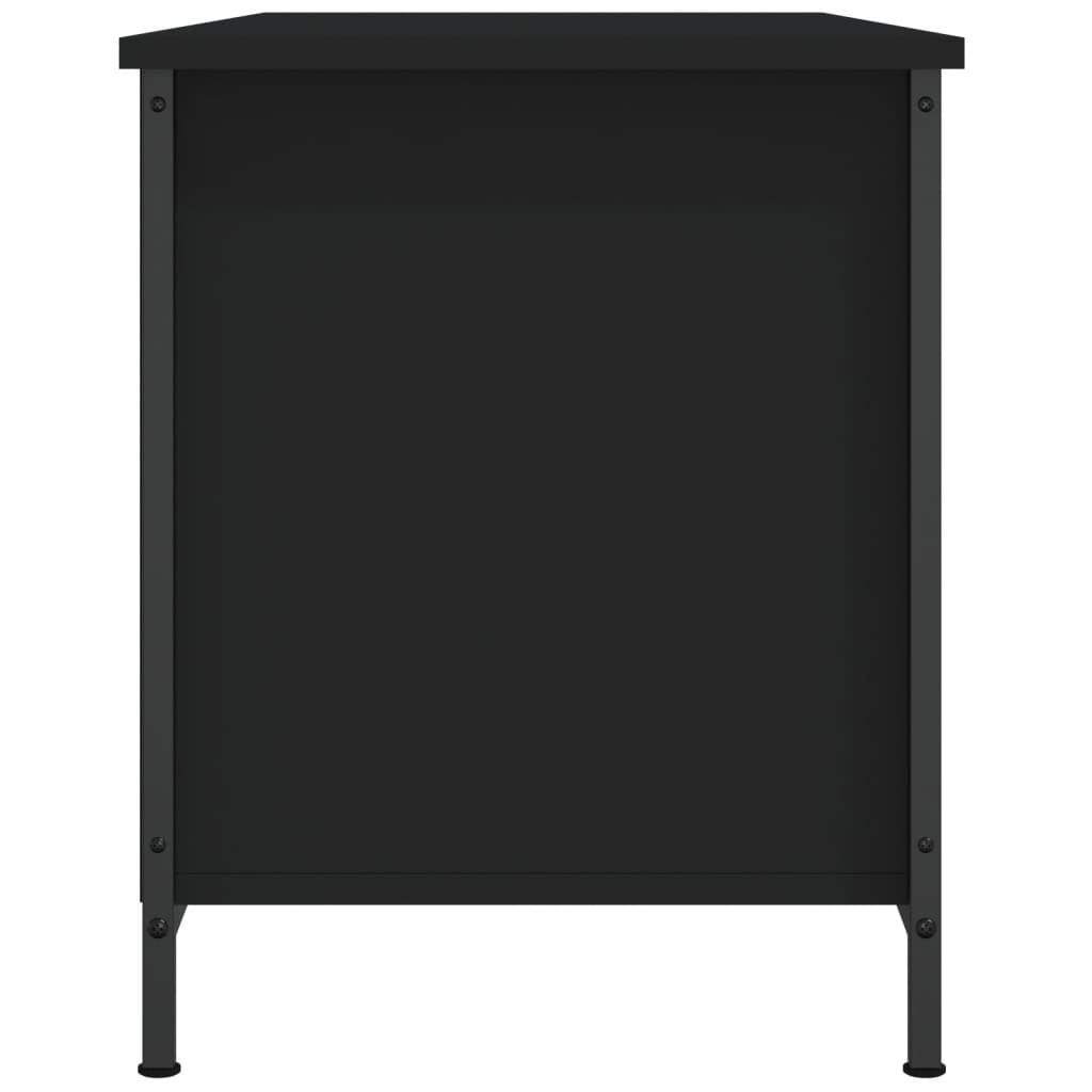 vidaXL Comodă TV, negru, 100x40x50 cm, lemn prelucrat