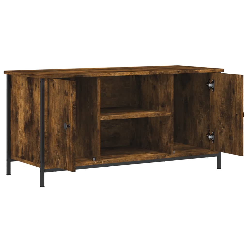 vidaXL Comodă TV, stejar fumuriu, 100x40x50 cm, lemn prelucrat vidaXL Comodă TV, stejar fumuriu, 100x40x50 cm, lemn prelucrat