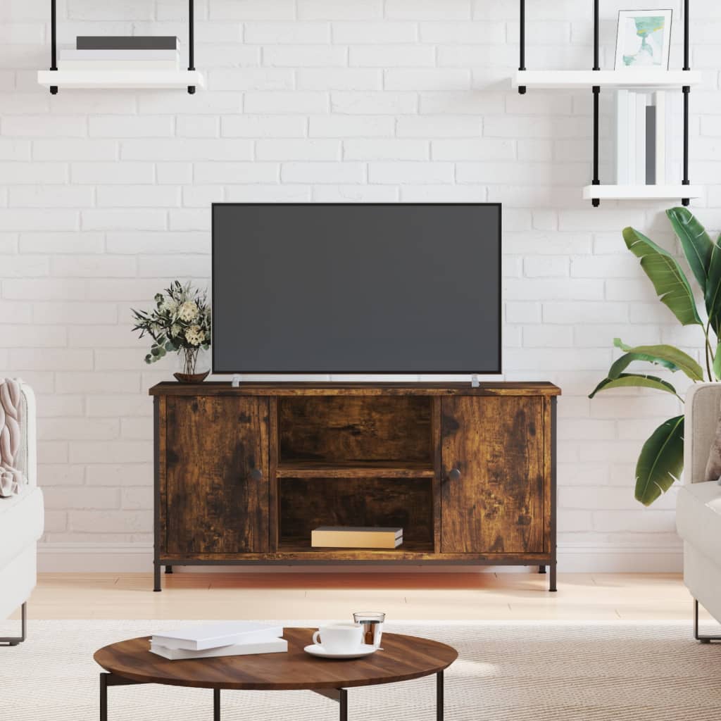 vidaXL Comodă TV, stejar fumuriu, 100x40x50 cm, lemn prelucrat vidaXL Comodă TV, stejar fumuriu, 100x40x50 cm, lemn prelucrat