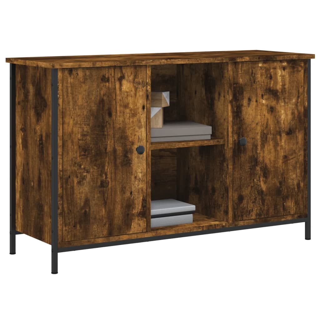vidaXL Comodă TV, stejar fumuriu, 100x35x65 cm, lemn compozit vidaXL Comodă TV, stejar fumuriu, 100x35x65 cm, lemn compozit