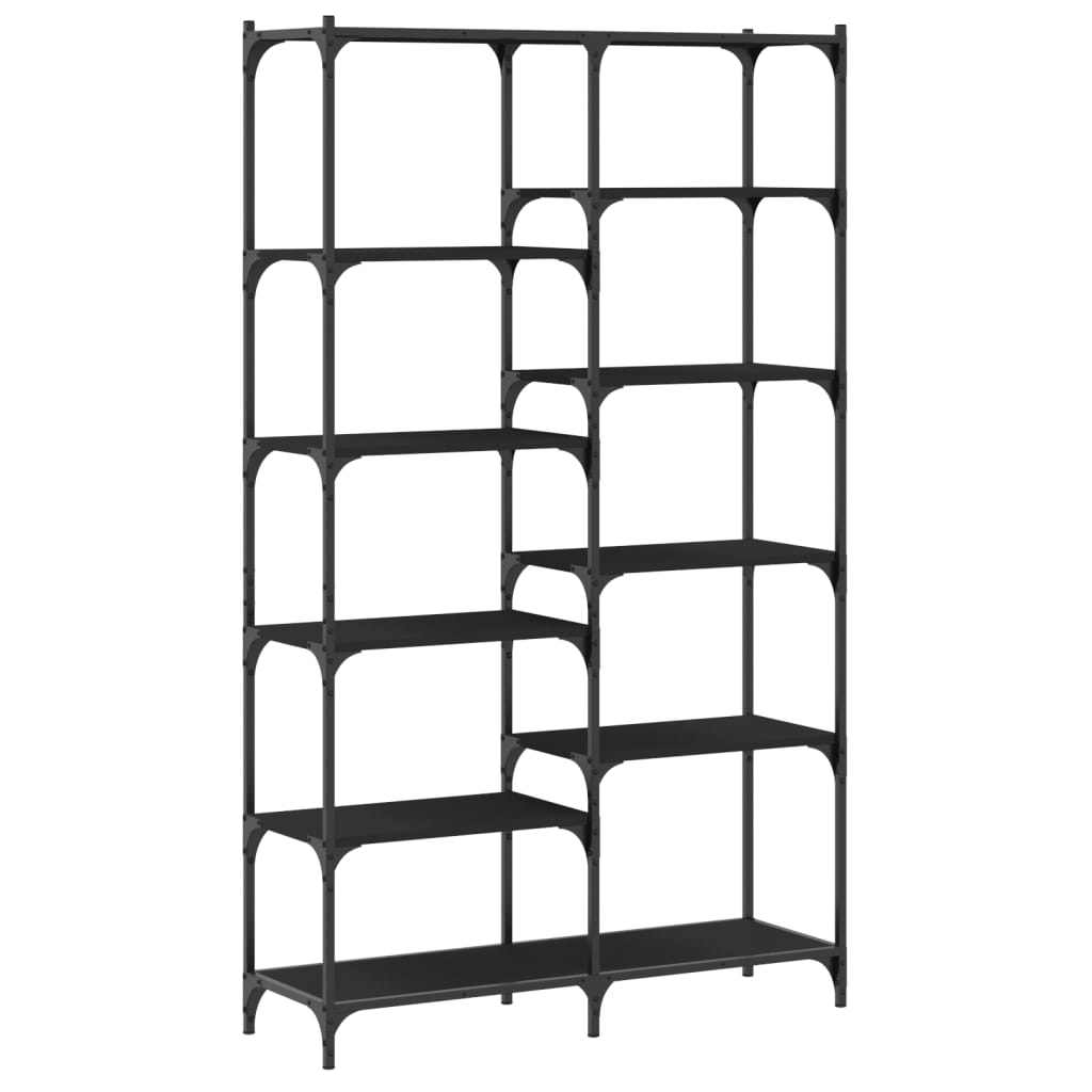 vidaXL Raft de cărți, negru, 100x32x170 cm, lemn prelucrat și fier vidaXL Raft de cărți, negru, 100x32x170 cm, lemn prelucrat și fier