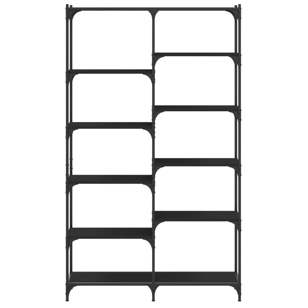 vidaXL Raft de cărți, negru, 100x32x170 cm, lemn prelucrat și fier vidaXL Raft de cărți, negru, 100x32x170 cm, lemn prelucrat și fier