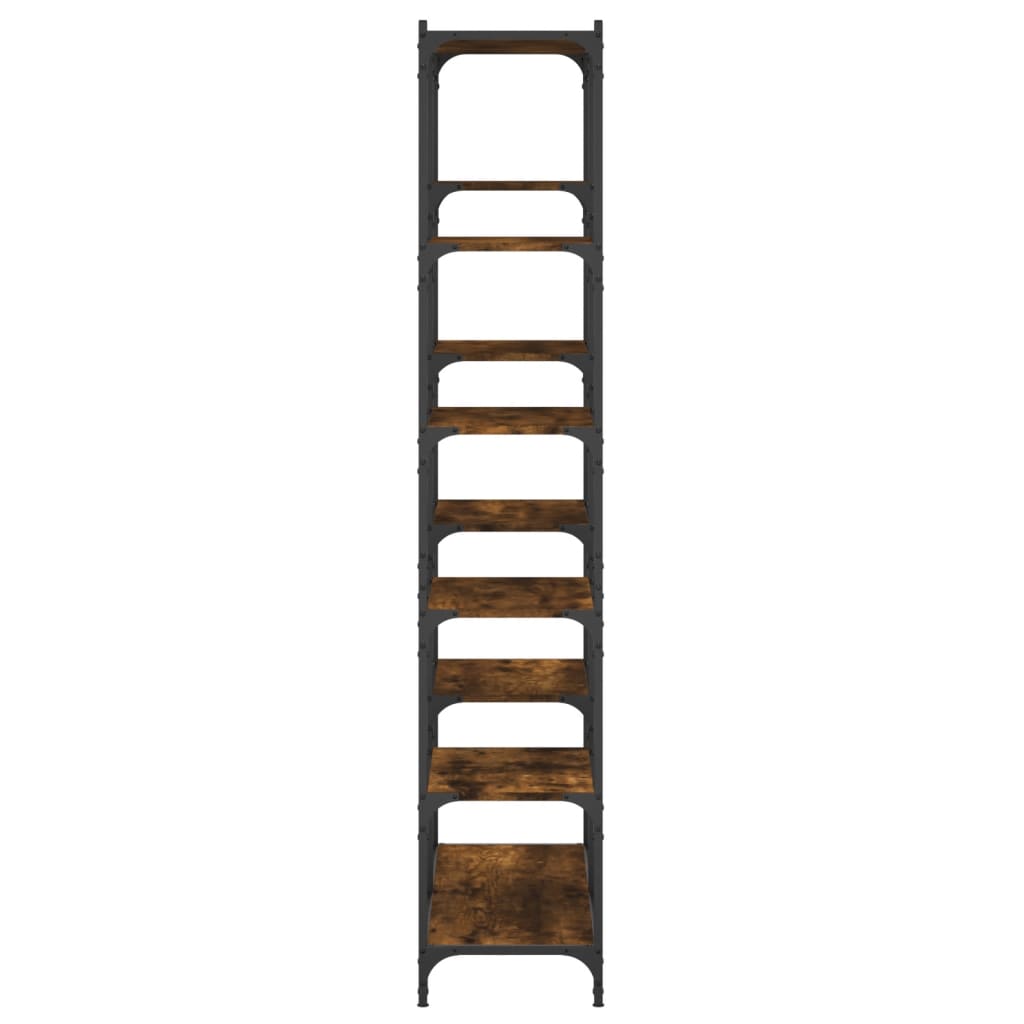 vidaXL Raft de cărți stejar afumat 100x32x170cm lemn prelucrat și fier vidaXL Raft de cărți stejar afumat 100x32x170cm lemn prelucrat și fier