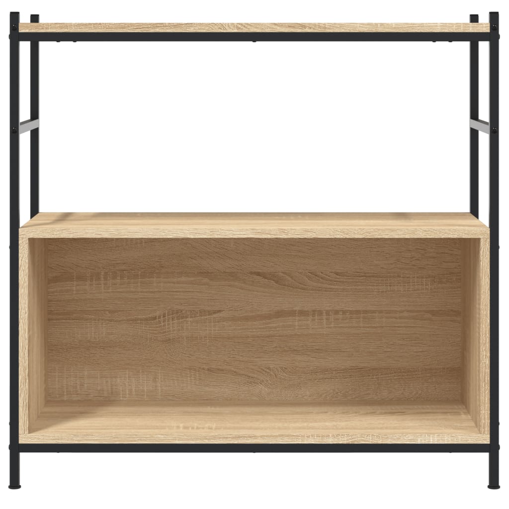 vidaXL Raft de cărți stejar sonoma 80x30x78,5cm lemn prelucrat și fier vidaXL Raft de cărți stejar sonoma 80x30x78,5cm lemn prelucrat și fier
