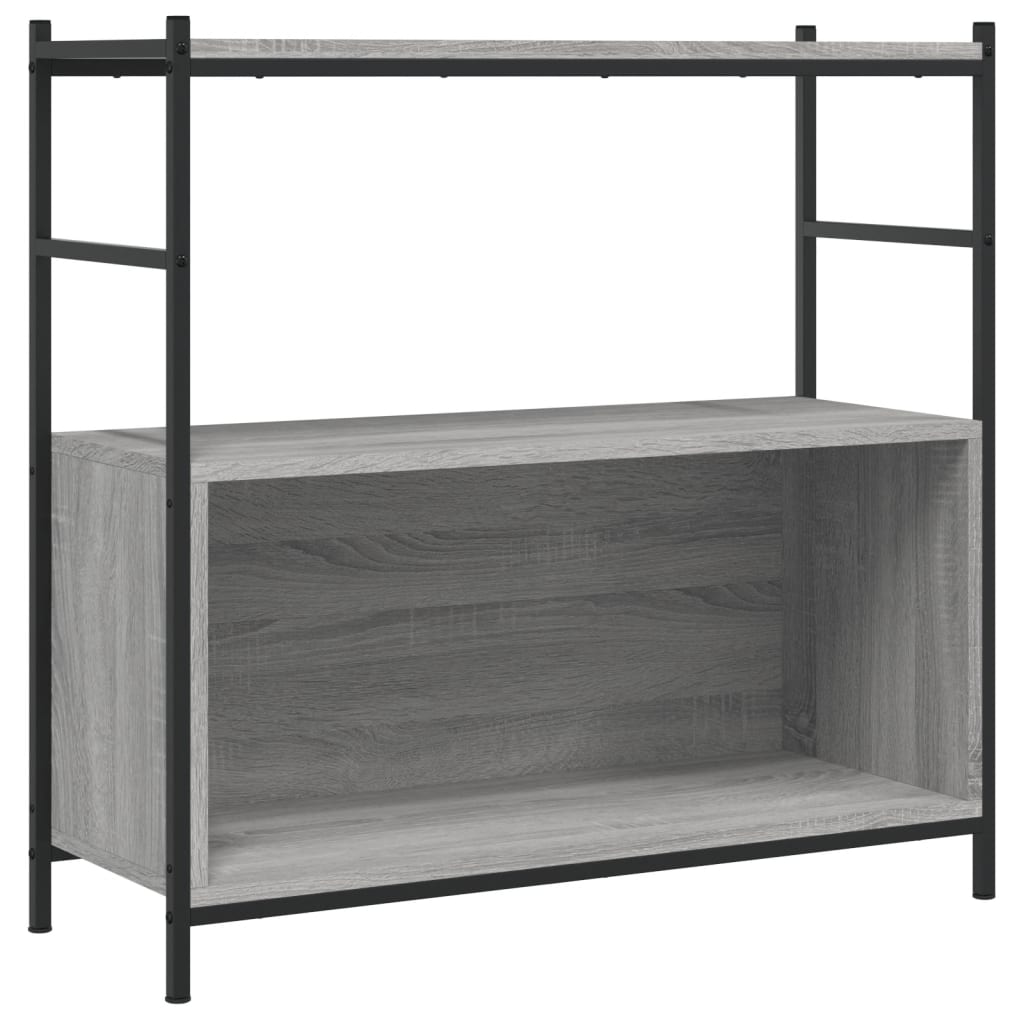 vidaXL Raft de cărți gri sonoma 80x30x78,5 cm lemn prelucrat și fier