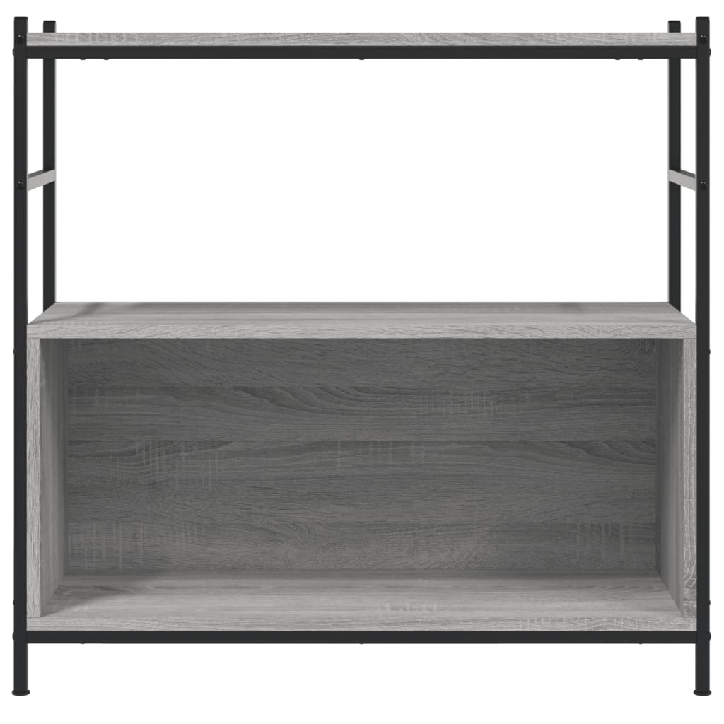 vidaXL Raft de cărți gri sonoma 80x30x78,5 cm lemn prelucrat și fier