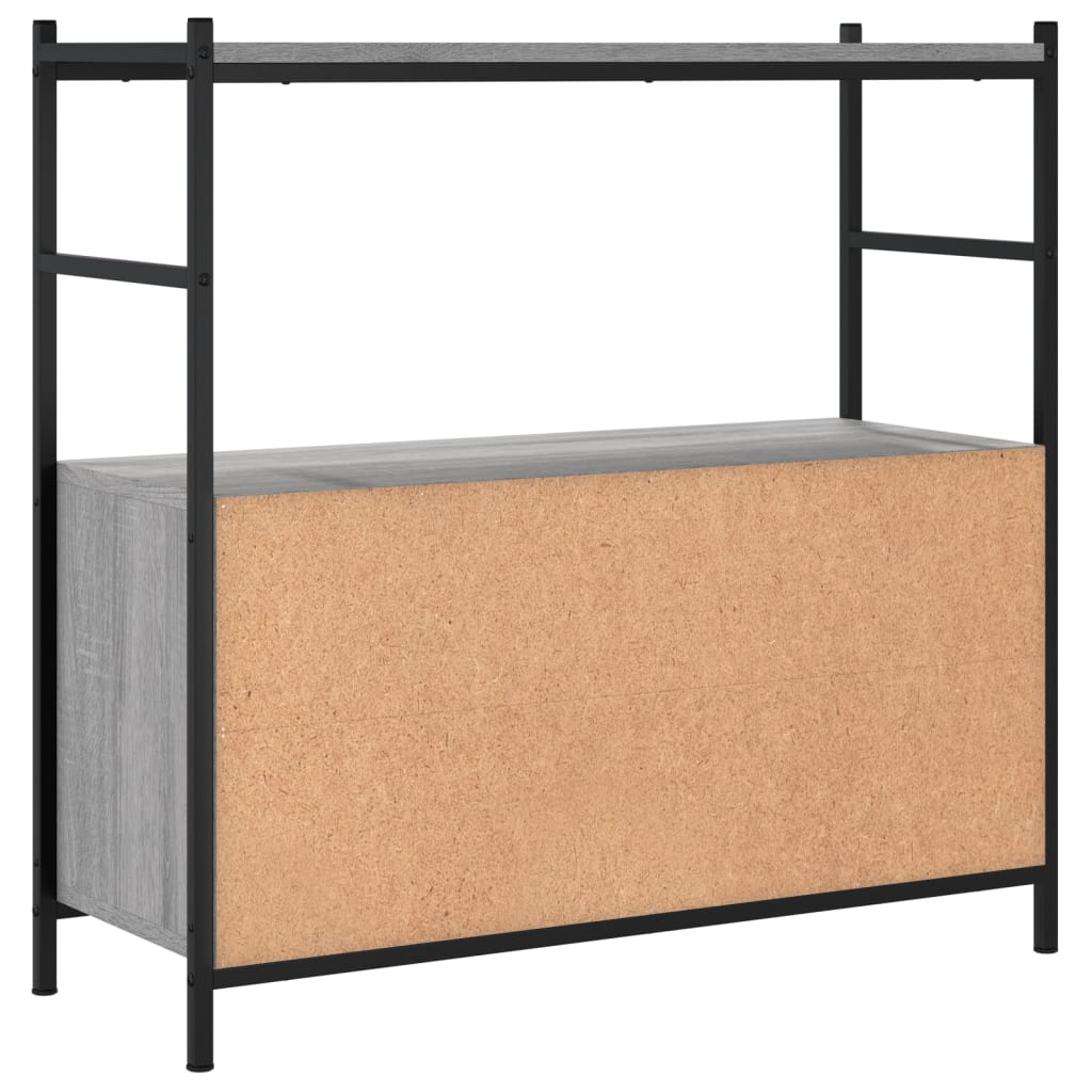 vidaXL Raft de cărți gri sonoma 80x30x78,5 cm lemn prelucrat și fier