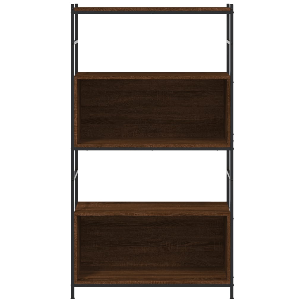 vidaXL Raft de cărți stejar maro 80x30x145,5 cm lemn prelucrat și fier vidaXL Raft de cărți stejar maro 80x30x145,5 cm lemn prelucrat și fier