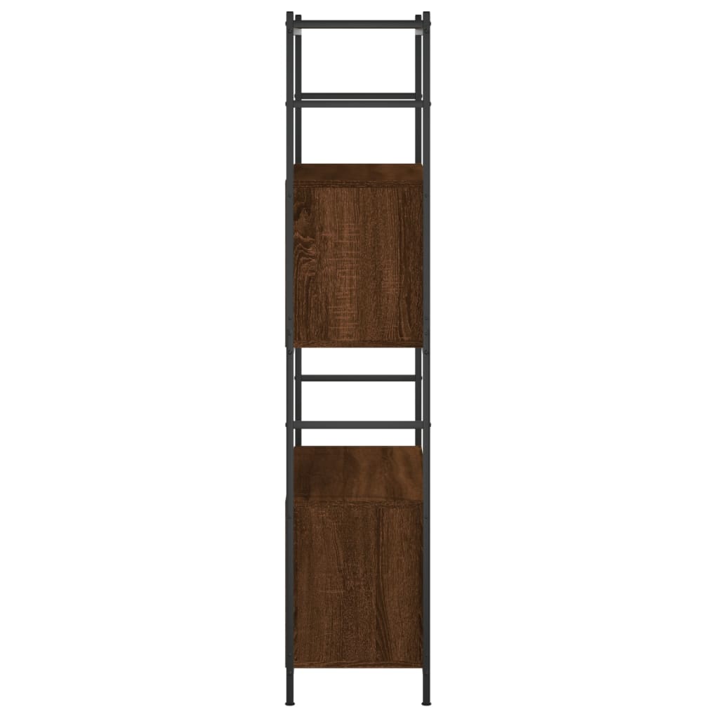 vidaXL Raft de cărți stejar maro 80x30x145,5 cm lemn prelucrat și fier vidaXL Raft de cărți stejar maro 80x30x145,5 cm lemn prelucrat și fier