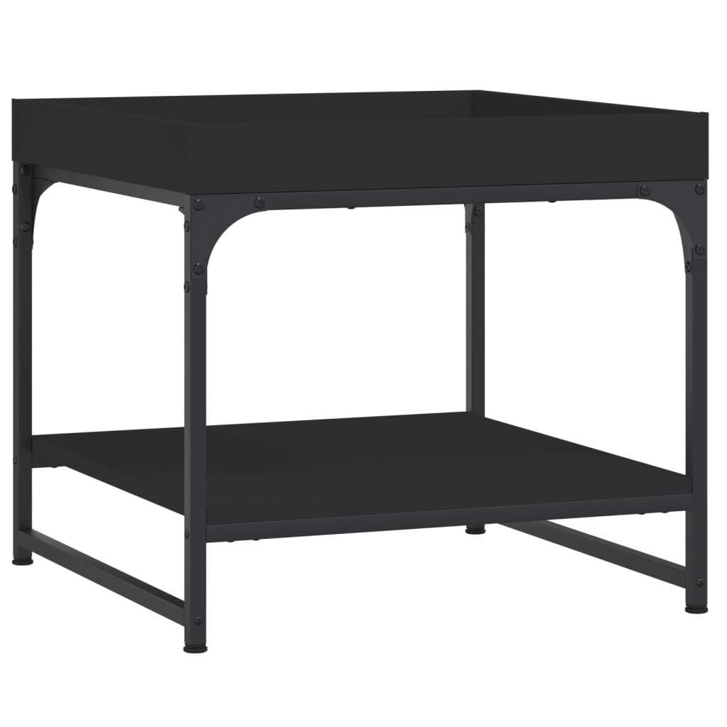 vidaXL Măsuță de cafea, negru, 49,5x49,5x45 cm, lemn prelucrat vidaXL Măsuță de cafea, negru, 49,5x49,5x45 cm, lemn prelucrat