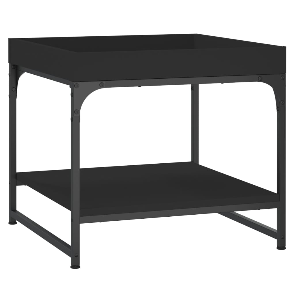vidaXL Măsuță de cafea, negru, 49,5x49,5x45 cm, lemn prelucrat vidaXL Măsuță de cafea, negru, 49,5x49,5x45 cm, lemn prelucrat