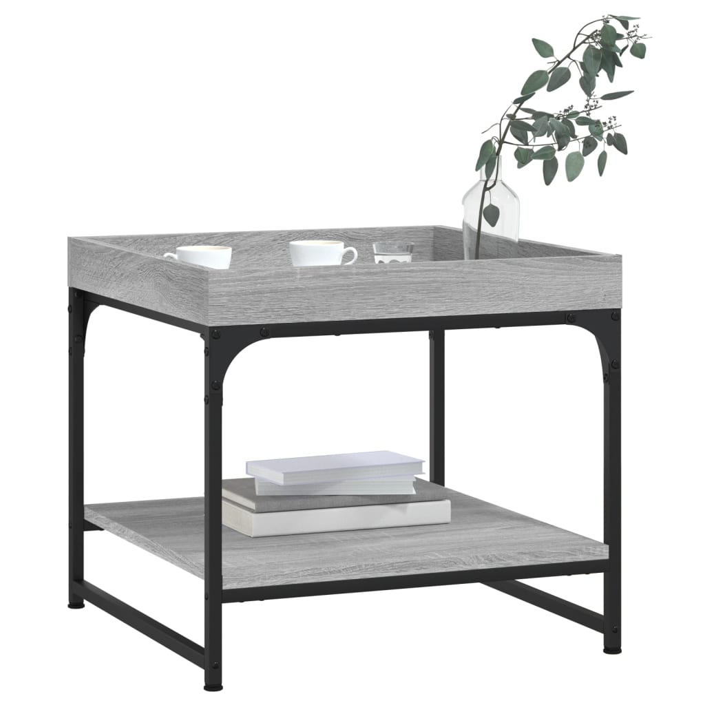 vidaXL Masă de cafea, gri sonoma, 49,5x49,5x45 cm, lemn compozit