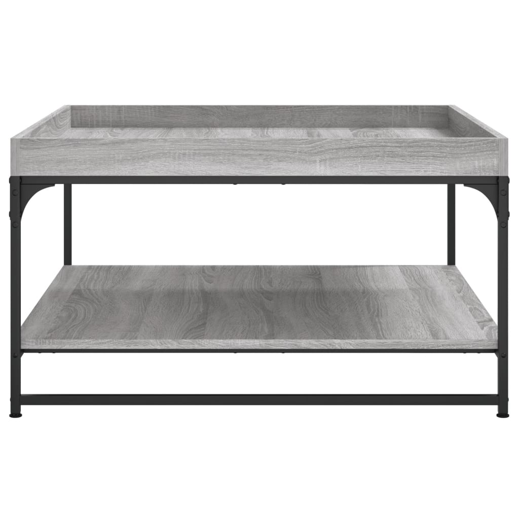 vidaXL Măsuță cafea, gri sonoma, 80x80x45 cm lemn prelucrat și fier vidaXL Măsuță cafea, gri sonoma, 80x80x45 cm lemn prelucrat și fier