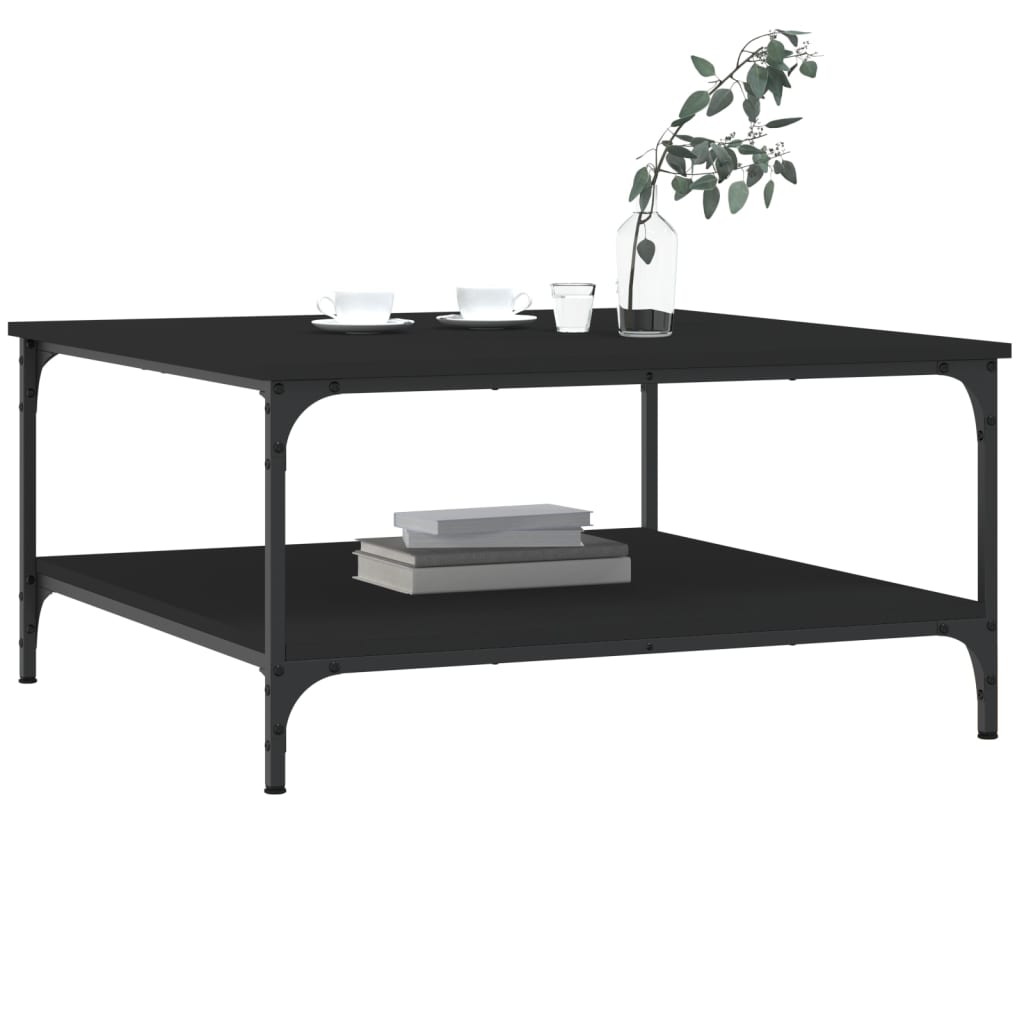vidaXL Măsuță de cafea, negru, 80x80x40 cm, lemn prelucrat vidaXL Măsuță de cafea, negru, 80x80x40 cm, lemn prelucrat