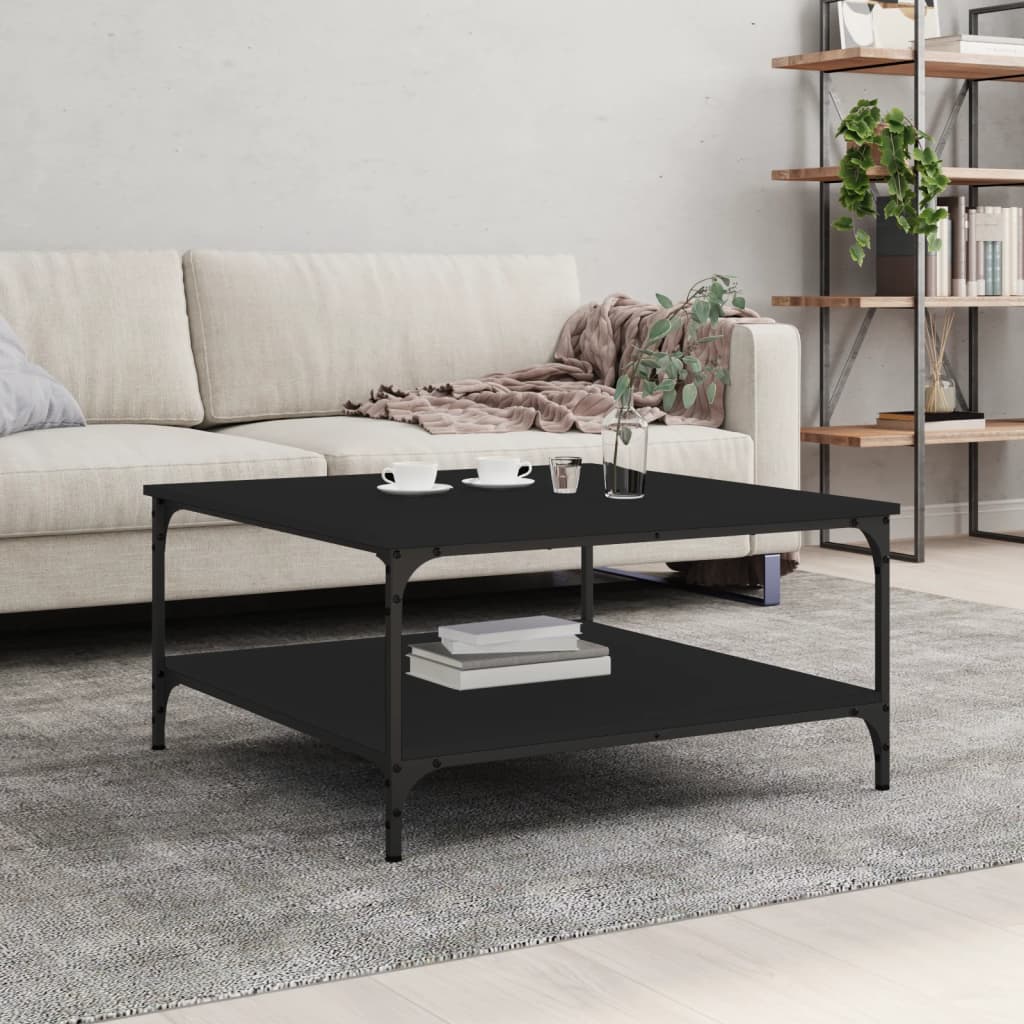 vidaXL Măsuță de cafea, negru, 80x80x40 cm, lemn prelucrat vidaXL Măsuță de cafea, negru, 80x80x40 cm, lemn prelucrat