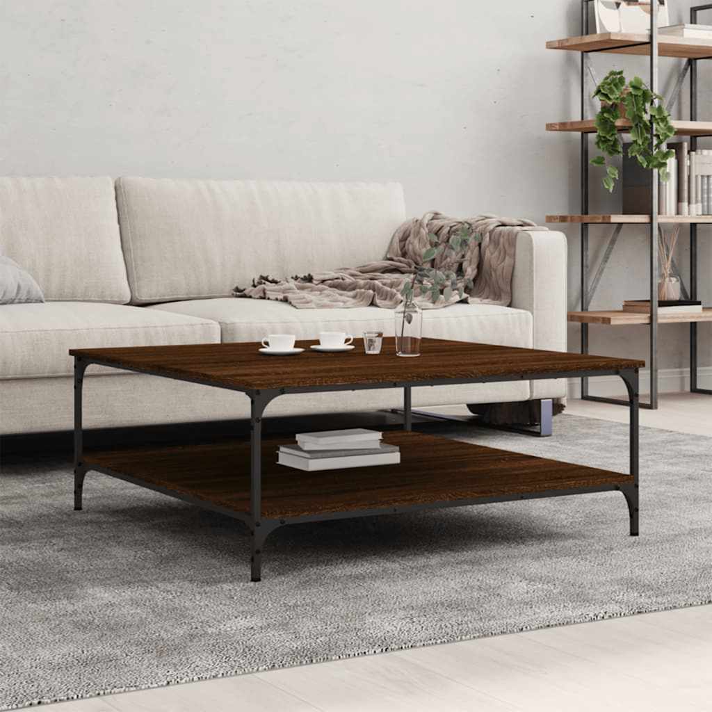 vidaXL Măsuță de cafea, stejar maro, 100x100x40 cm, lemn prelucrat vidaXL Măsuță de cafea, stejar maro, 100x100x40 cm, lemn prelucrat