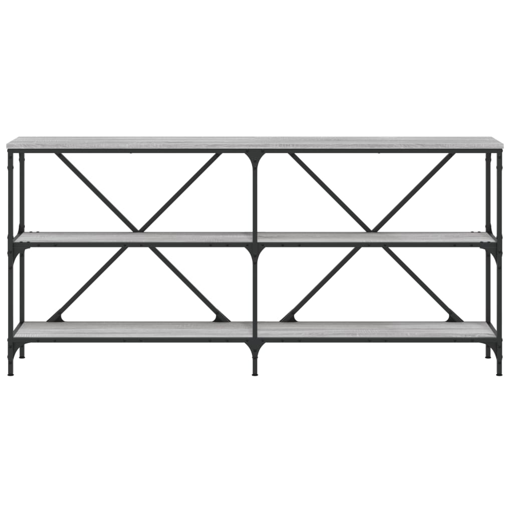 vidaXL Masă consolă, gri sonoma, 160x30x75 cm, lemn prelucrat și fier