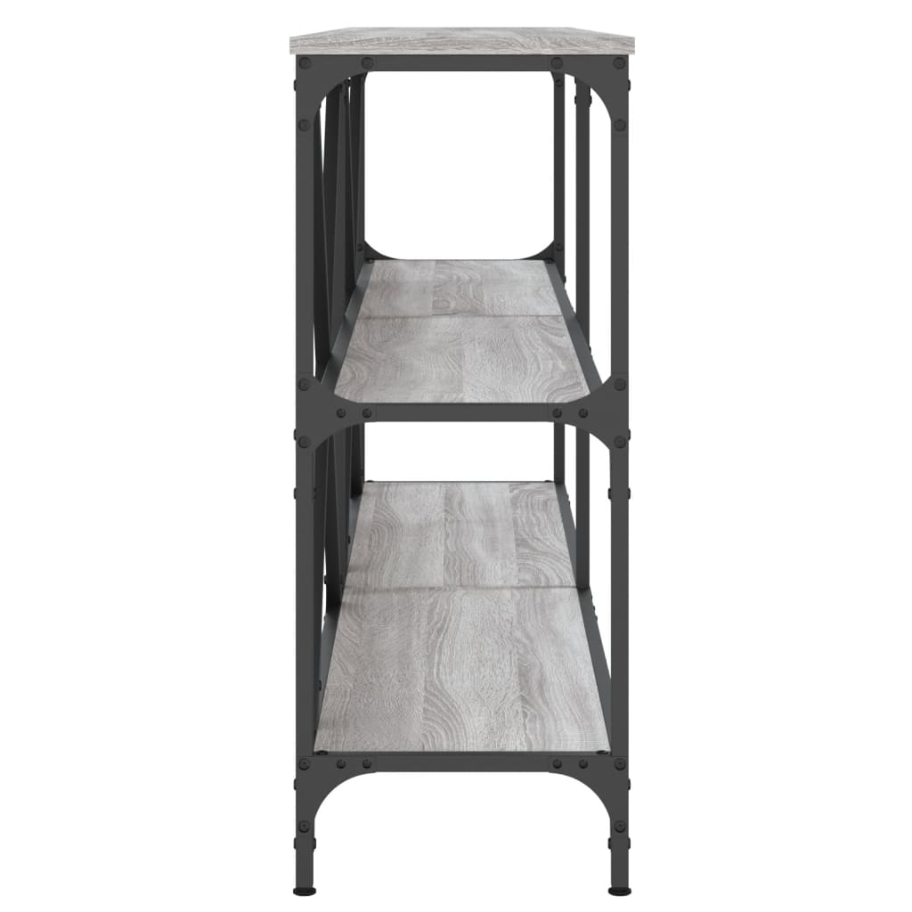 vidaXL Masă consolă, gri sonoma, 160x30x75 cm, lemn prelucrat și fier