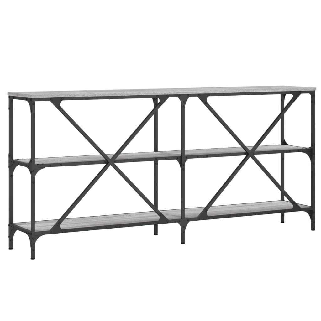 vidaXL Masă consolă, gri sonoma, 160x30x75 cm, lemn prelucrat și fier