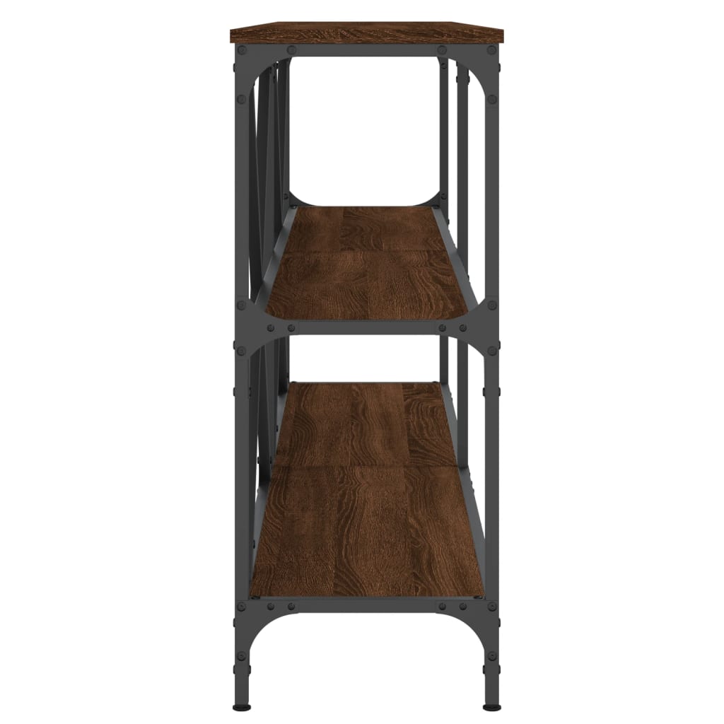 vidaXL Masă consolă stejar maro, 160x30x75 cm, lemn prelucrat și fier vidaXL Masă consolă stejar maro, 160x30x75 cm, lemn prelucrat și fier