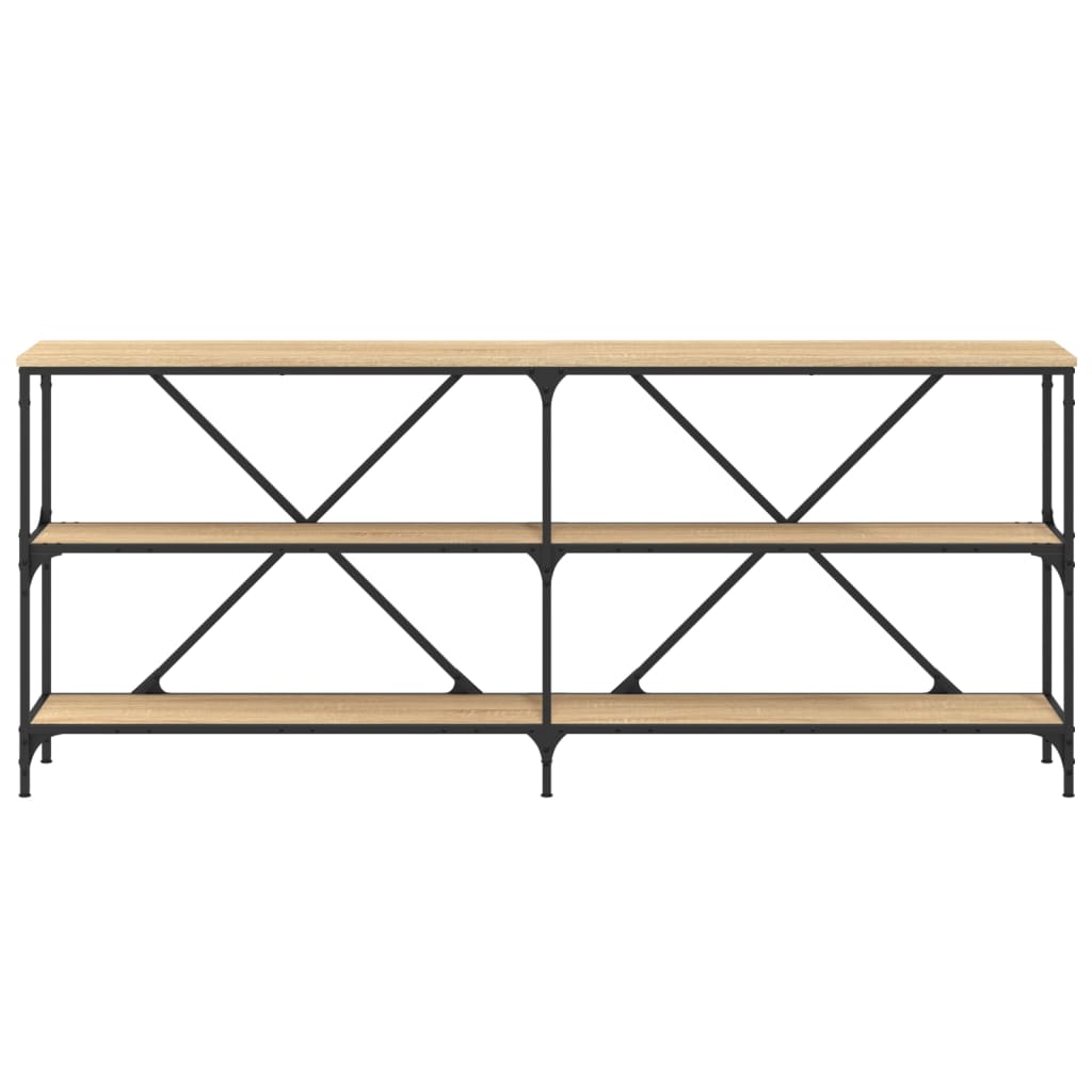 vidaXL Masă consolă stejar sonoma 180x30x75 cm lemn prelucrat și fier
