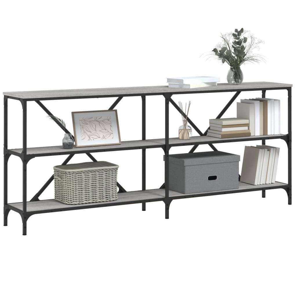 vidaXL Masă consolă gri sonoma 180x30x75 cm Lemn prelucrat și fier vidaXL Masă consolă gri sonoma 180x30x75 cm Lemn prelucrat și fier