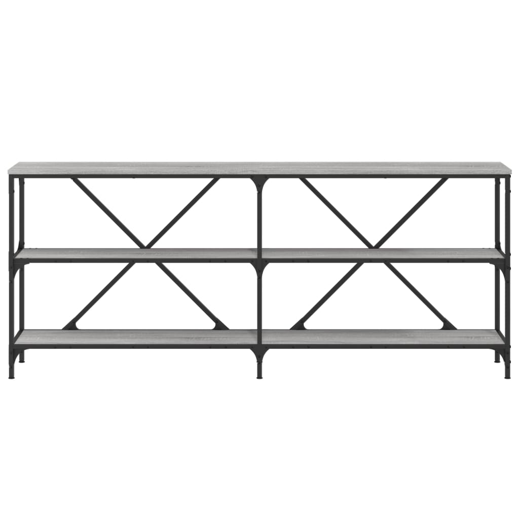 vidaXL Masă consolă gri sonoma 180x30x75 cm Lemn prelucrat și fier vidaXL Masă consolă gri sonoma 180x30x75 cm Lemn prelucrat și fier