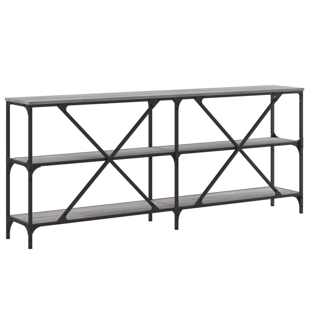 vidaXL Masă consolă gri sonoma 180x30x75 cm Lemn prelucrat și fier vidaXL Masă consolă gri sonoma 180x30x75 cm Lemn prelucrat și fier