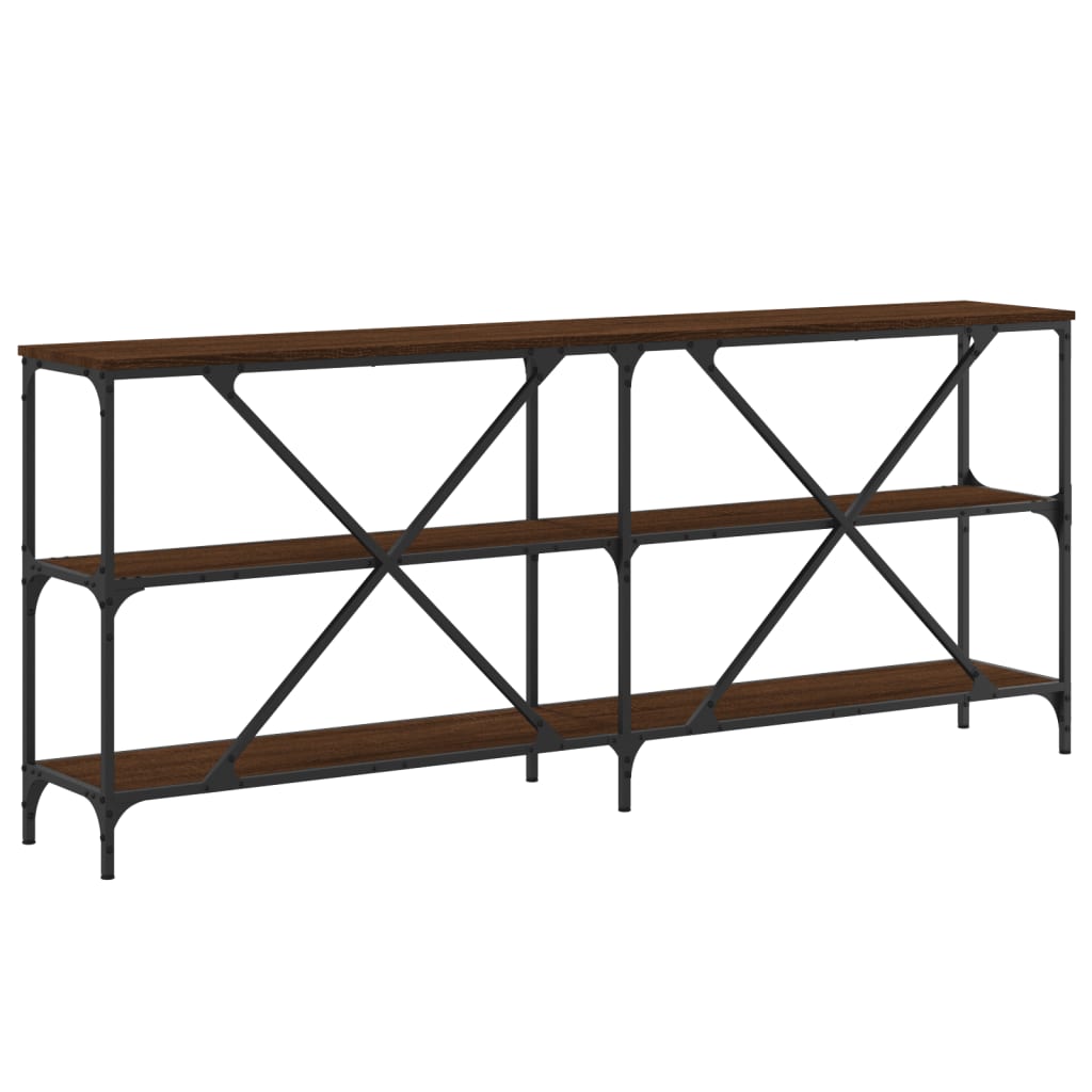 vidaXL Masă consolă stejar maro 180x30x75 cm lemn prelucrat și fier vidaXL Masă consolă stejar maro 180x30x75 cm lemn prelucrat și fier