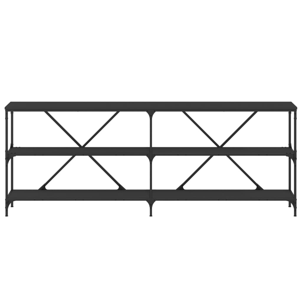 vidaXL Masă consolă negru 200x30x75 cm lemn prelucrat și fier