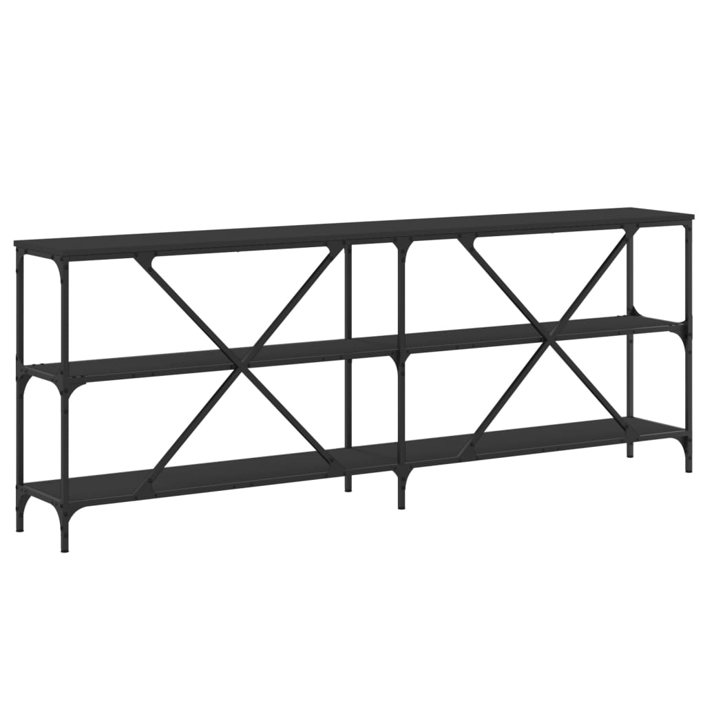 vidaXL Masă consolă negru 200x30x75 cm lemn prelucrat și fier