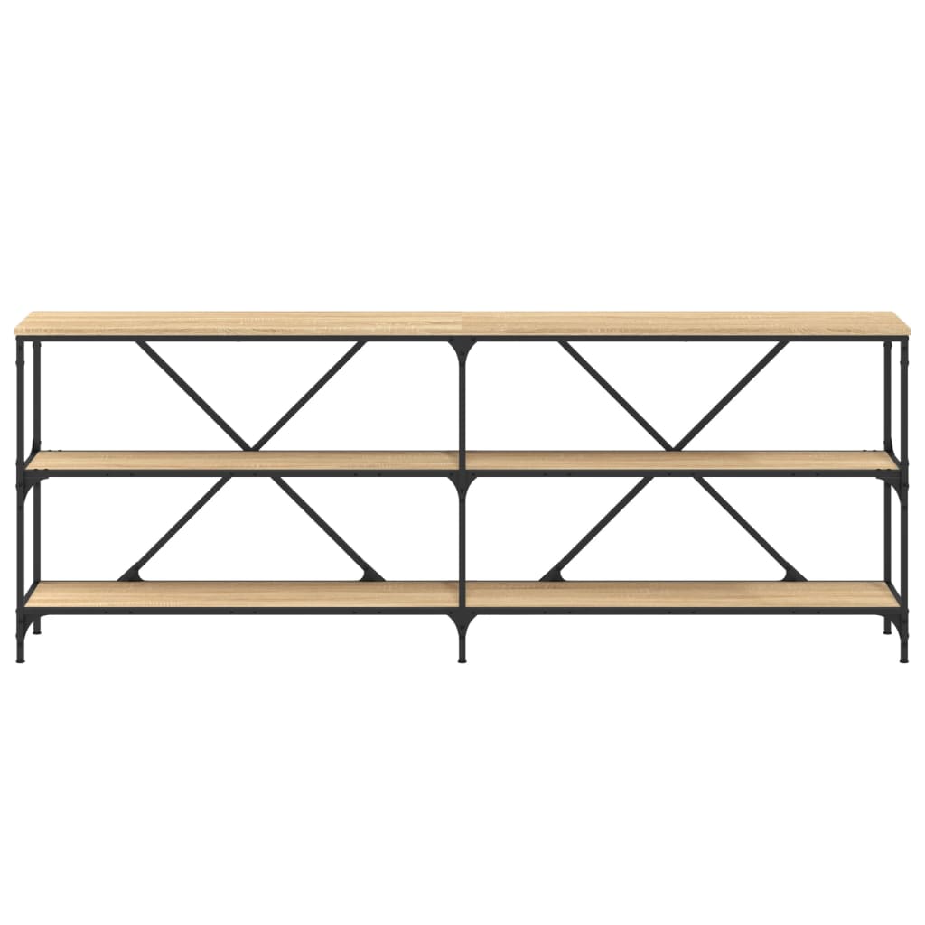 vidaXL Masă consolă stejar sonoma 200x30x75 cm lemn prelucrat și fier vidaXL Masă consolă stejar sonoma 200x30x75 cm lemn prelucrat și fier