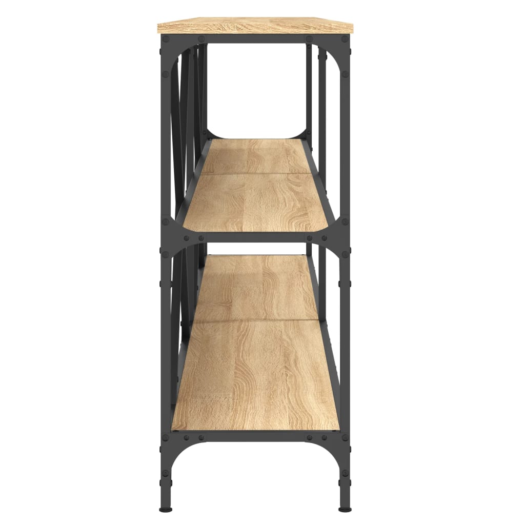 vidaXL Masă consolă stejar sonoma 200x30x75 cm lemn prelucrat și fier vidaXL Masă consolă stejar sonoma 200x30x75 cm lemn prelucrat și fier