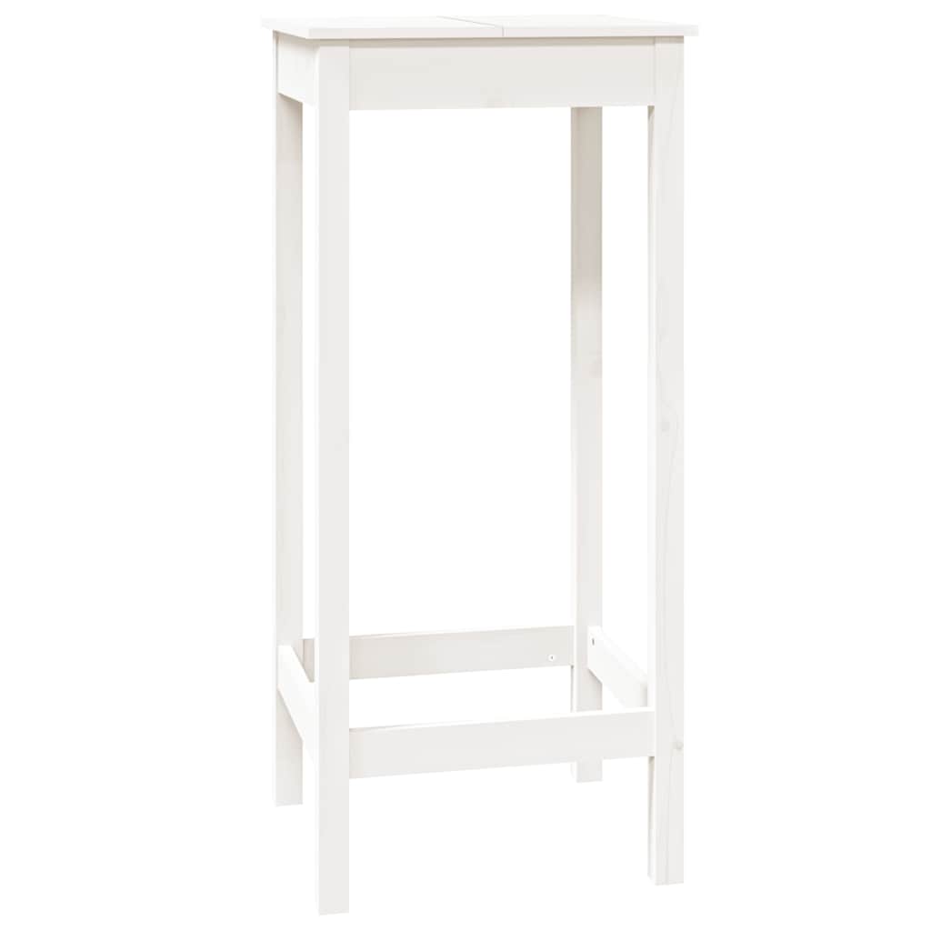 vidaXL Masă de bar, alb, 50x50x110 cm, lemn masiv de pin vidaXL Masă de bar, alb, 50x50x110 cm, lemn masiv de pin