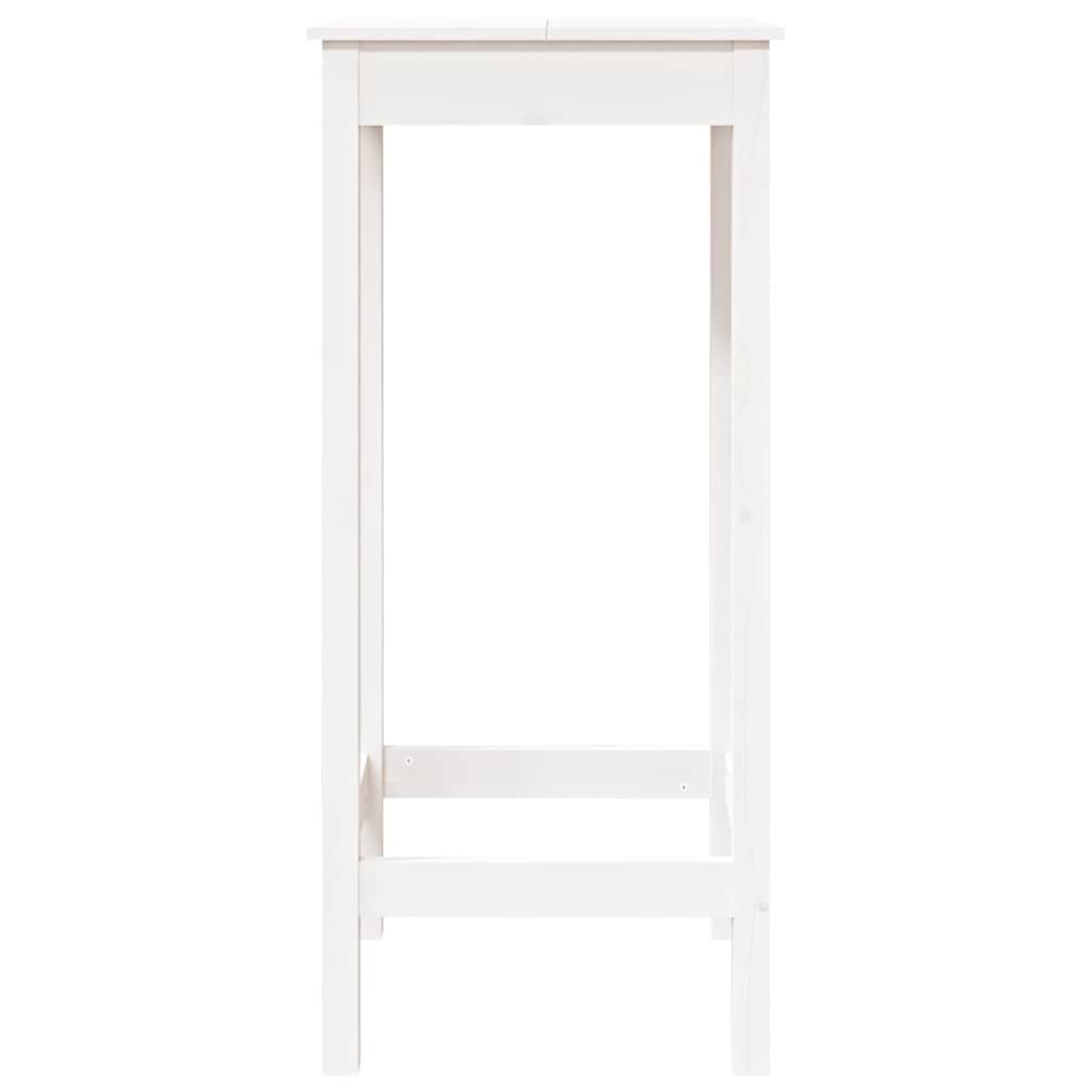 vidaXL Masă de bar, alb, 50x50x110 cm, lemn masiv de pin vidaXL Masă de bar, alb, 50x50x110 cm, lemn masiv de pin